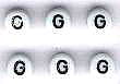 Kunststof Alfabet kraal G rond 7 mm - Klik op de afbeelding om het venster te sluiten