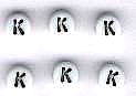 Kunststof Alfabet kraal K rond 7 mm