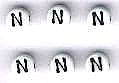 Kunststof Alfabet kraal N rond 7 mm - Klik op de afbeelding om het venster te sluiten