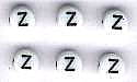 Kunststof Alfabet kraal Z rond 7 mm - Klik op de afbeelding om het venster te sluiten
