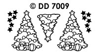 DD7009 Kerstboom met cadeaus zilver