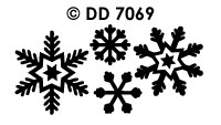 DD7069 Kerst sneeuw vlokken / kristallen diverse zilver
