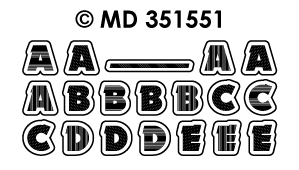 MD351551 Alfabet transparant/goud - Klik op de afbeelding om het venster te sluiten