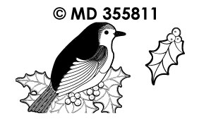 MD355811 Vogels op tak 1 transparant / goud