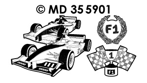 MD355901 Race-auto's transparant/goud
