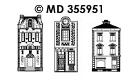 MD355951 Victoriaanse huizen + figuren transparant / zilver