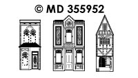 MD355952 Victoriaanse huizen + figuren transparant / goud - Klik op de afbeelding om het venster te sluiten