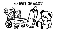 MD356402 Geboorte / Baby transparant/zilver