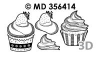 MD356414 Cupcakes transparant/goud
