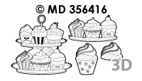 MD356416 Cupcakes transparant/goud