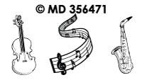 MD356471 Muziek transparant/goud