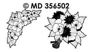 MD356502 Bloemen transparant/goud