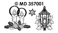 MD357001 Kaarslantaarn en kaarsen wit / goud