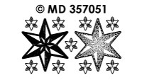 MD357051 Kerststerren assortiment 2 transparant / goud