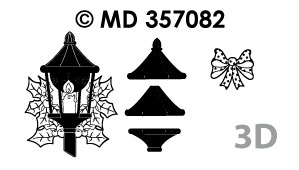 MD357082 Kerst lantaarn transparant / goud