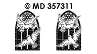 MD357311 Kerkraam met duiven wit / goud
