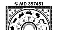 MD357451 Chinese Horoscoop transparant/zilver