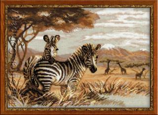 RI-1143 The Zebras in the Savannah. - Klik op de afbeelding om het venster te sluiten