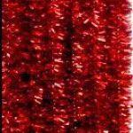 Chenille / Pijpenragers Glitter lengte 50 cm rood 8 mm