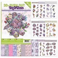 3D Push out Book 33 Purple Flowers
