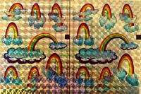 Holografische stickers 10 X 15 cm Wolken/Regenboog no 80 knip