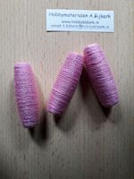 Houten kraal met haakkatoen roze nog 6 leverbaar
