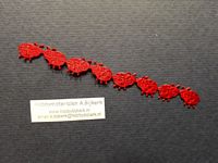 Satijn lieveheersbeestjes rood 6 stuks met mooie details - Klik op de afbeelding om het venster te sluiten