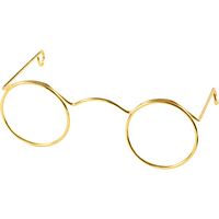 Poppenbril 50 mm goudkleurig
