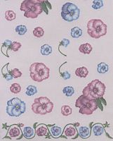 Perga papier/vellum bloemen roze/blauw 1739