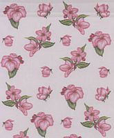 Perga papier/vellum bloemen roze 1740