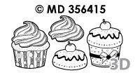 MD356415 Cupcakes transparant/goud
