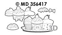 Md356417 cupcakes transparant/goud